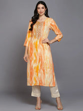 Viscose Rayon Cream Printed Straight Kurta-VCK9377